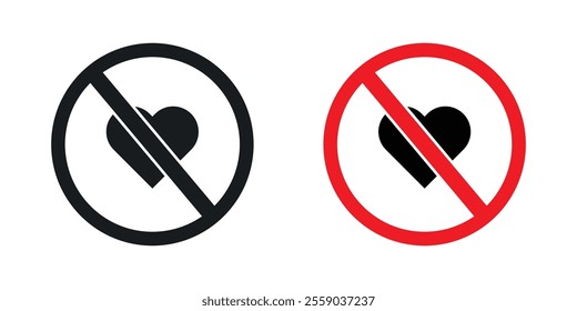 No love sign vectors in black and colored version