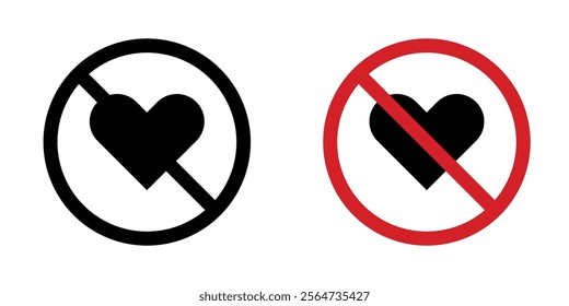 No love sign vectors in flat syle