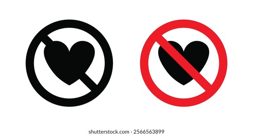 No love signs in black and color style