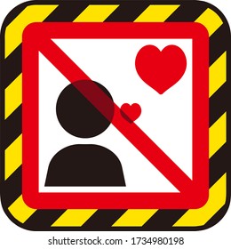 No Love Signs Isolated Vector Illustration