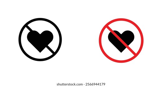 No love signs. vector signs set