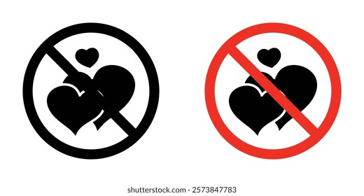 No love signs vector set