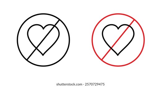 No love signs vectors on white background.