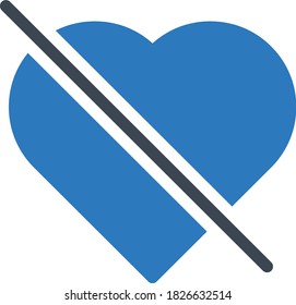 no love vector glyph color icon 