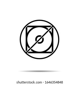 No low, ellipse icon. Simple thin line, outline vector of laundry ban, prohibition, forbiddance icons for ui and ux, website or mobile application