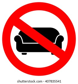 No lying on sofa sign illustration isolated on white background