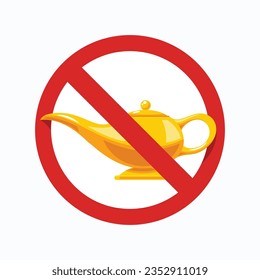 No Magical Lamp is allowed. Isolated Vector Illustration