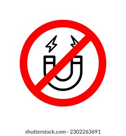 No magnet allowed sign. Vector illustration on white background..eps