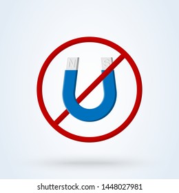No magnet. Danger Simple vector modern icon design illustration