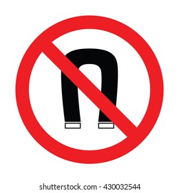 No magnet sign. Vector illustration