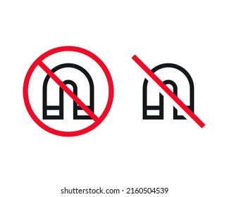 No magnetic sign. Vector illustration