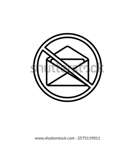 no mail icon Simple outline illustration