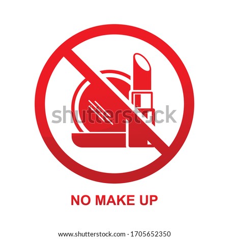No make up sign isolated on white background vector illustration