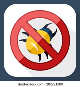No malware icon with long shadow