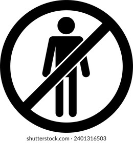 kein Mann darf Symbol eingeben