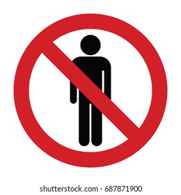 No Man Entry Sign Stock Vector (Royalty Free) 687871900 | Shutterstock