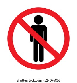 No Man Entry Sign on white background.
