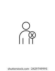 no man icon, vector best line icon.