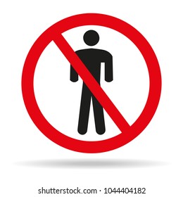 No man sign on white background. Vector illustration