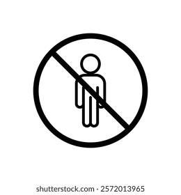 No man sign vector in black colors