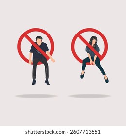 No man or woman. Gender discrimination concept illustration