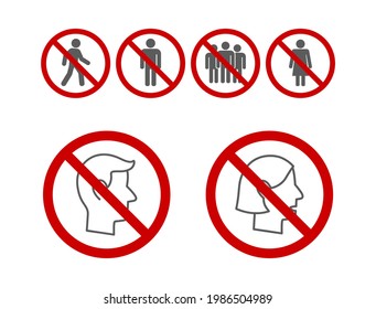 no man women warning sign forbidden icon isolated on white background