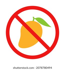 No Mango Sign on White Background