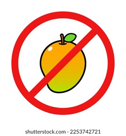 No Mango Sign on White Background