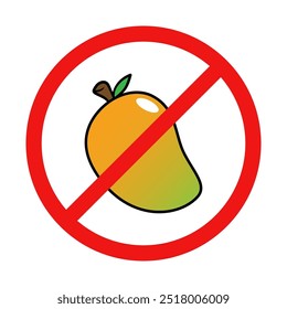 No Mango Sign on White Background