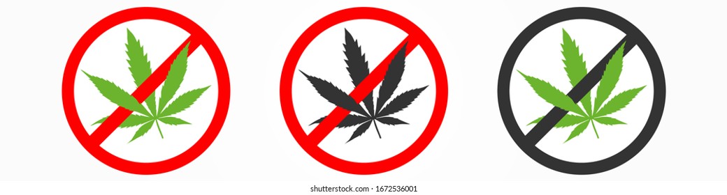 No Marijuana. Dope forbidden. Vector illustration on white background
