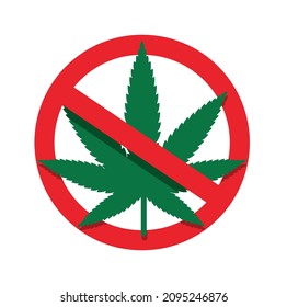 Kein Marihuana. Verbotene Cannabis-Vektorgrafik