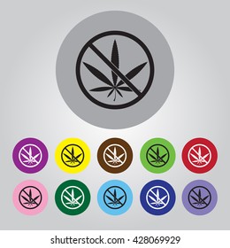 No marijuana prohibition vector icon