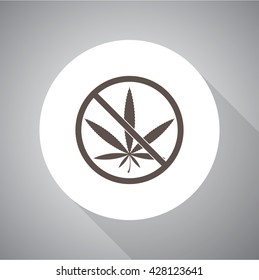 No marijuana prohibition vector icon