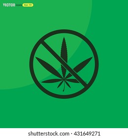 No marijuana prohibition vector icon