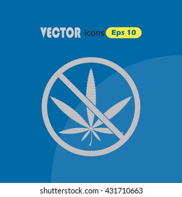 No marijuana prohibition vector icon