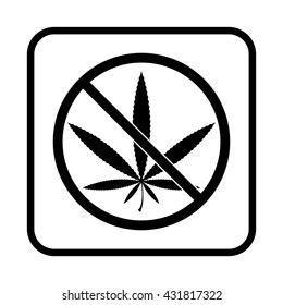 No marijuana prohibition vector icon