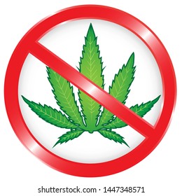 No marijuana sign illustration vector