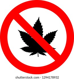No marijuana sign isolate on white background EPS vector illustration