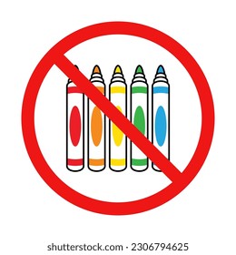 No Markers Sign on White Background