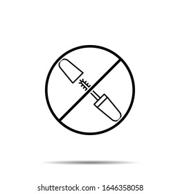 No mascara icon. Simple thin line, outline vector of beauty ban, prohibition, forbiddance icons for ui and ux, website or mobile application