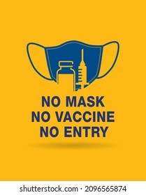 No Mask No entry. keep distance. Corona virus omicron delta covid warning sign poster Design. Editable Vector illustration