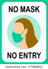 No Mask No Entry Poster. Mask Required Sign