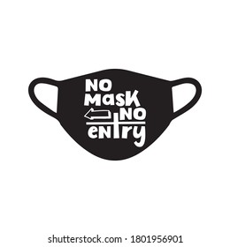No mask no entry. Stylish Hand drawn typography poster. Premium Vector