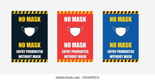 No mask no entry vector design 