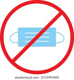 Kein Maskensymbol. Entfernen Sie die Symbole für die Gesichtsabdeckung. Maskenverbot Grafikdesign. Kein Symbol für die Gesichtsabdeckung. Identitätsüberprüfungszeichen
