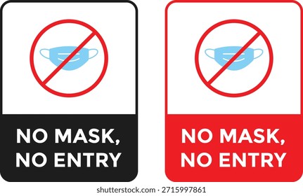 Kein Maskensymbol. Entfernen Sie die Symbole für die Gesichtsabdeckung. Maskenverbot Grafikdesign. Kein Symbol für die Gesichtsabdeckung. Identitätsüberprüfungszeichen
