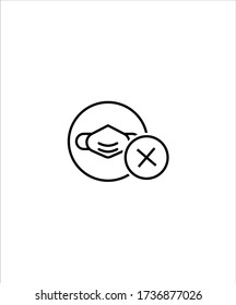 no mask icon,vector best line icon.