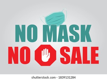 No mask no sale covid-19 worldwide sign, Covid warning sign vector file
