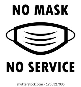 no mask no service  icon design vector