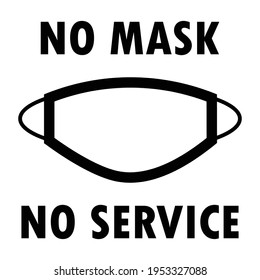 no mask no service  icon design vector